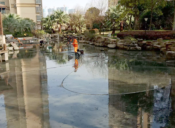虞城景观池淤泥清理